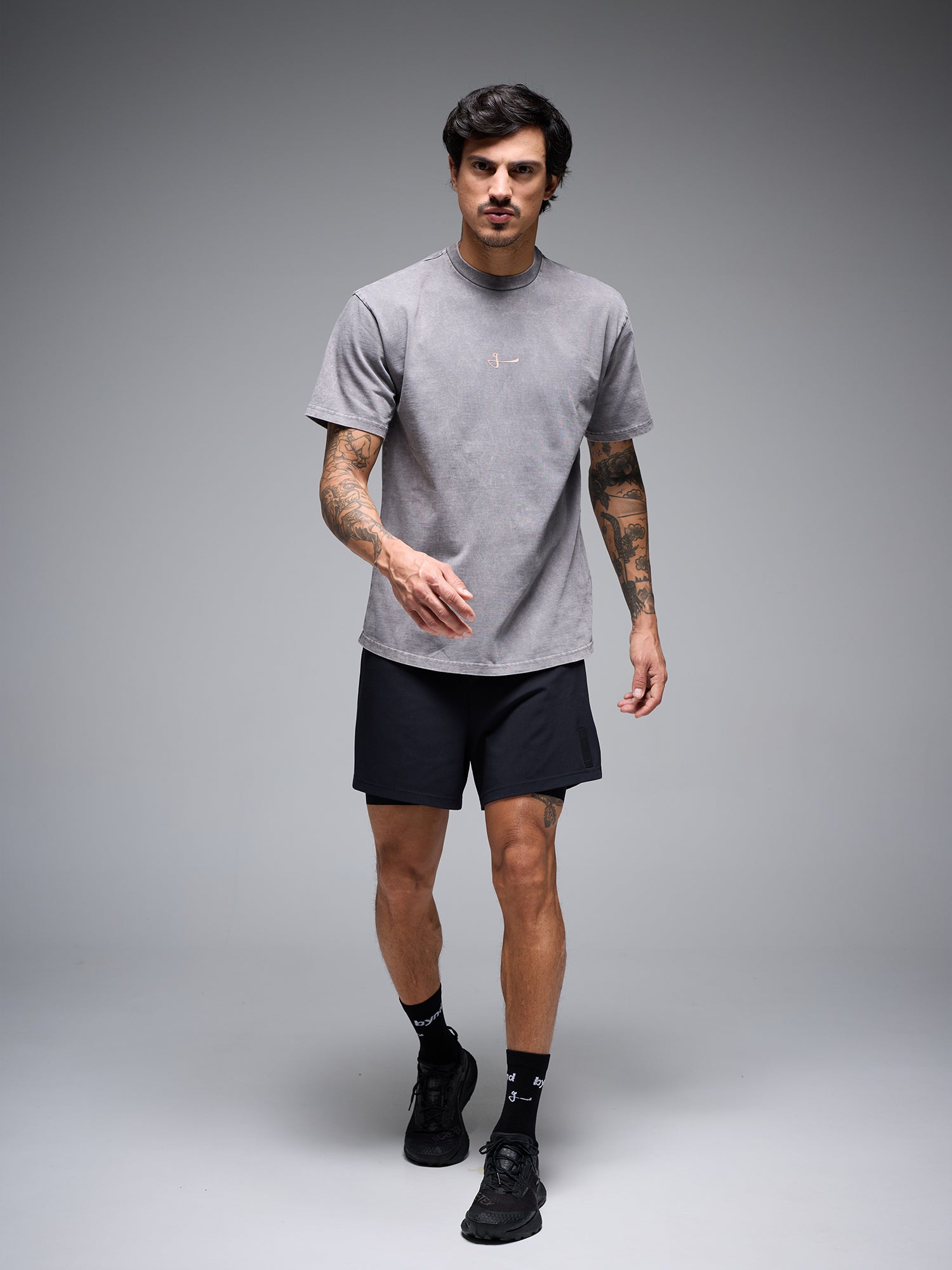 CAMISETA OVERSIZED 100% ALGODÓN ACID WASH - GREY