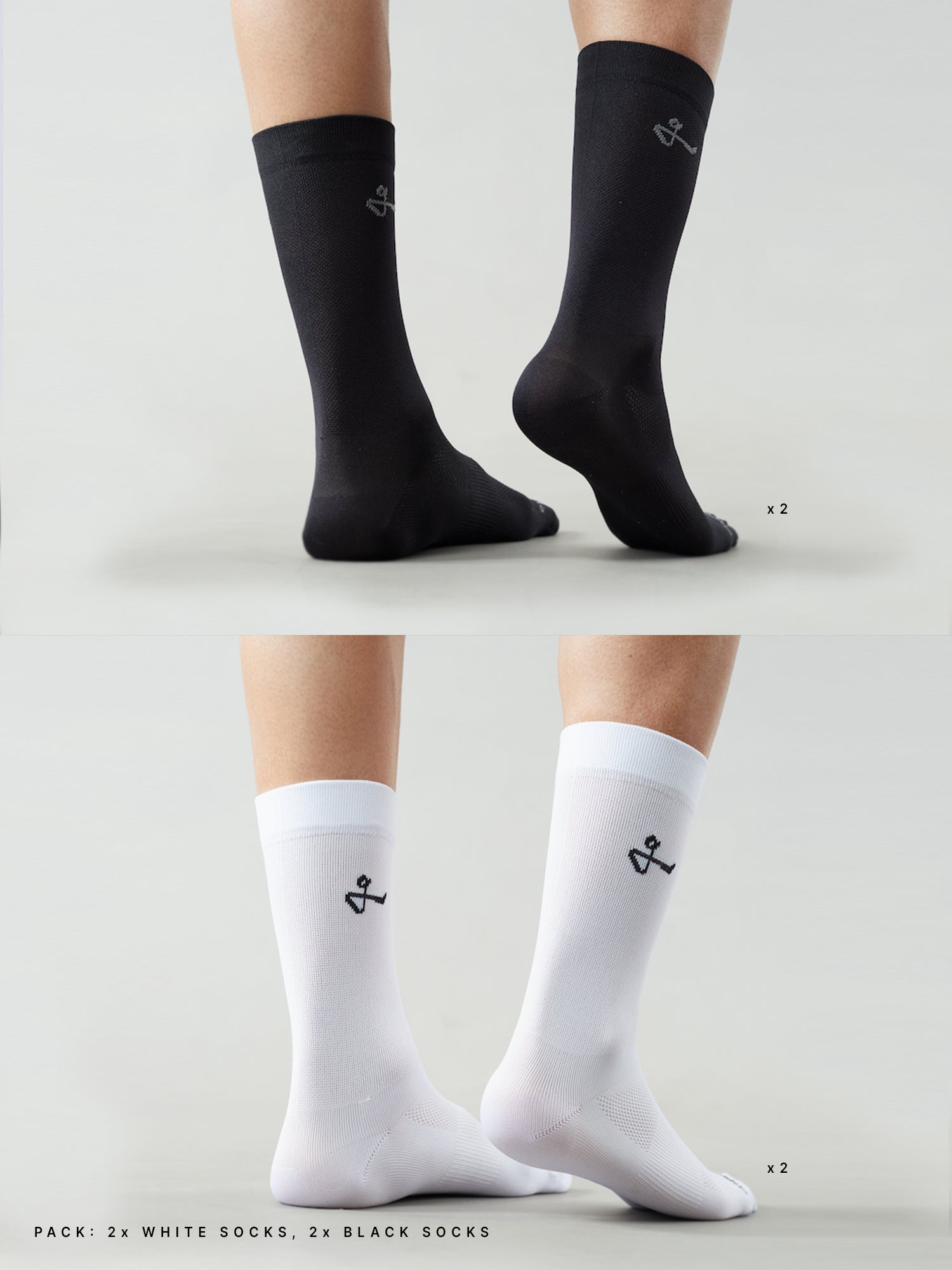 4 PACK G-SOCKS BLANCO - NEGRO