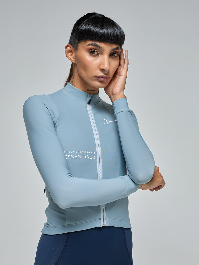 CAMISETA ESSENTIALS TERMICA METAL GRIS MUJER